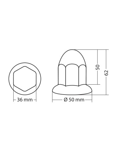 SET 8PZ COPRIBULLONI 27MM LUNGHI
