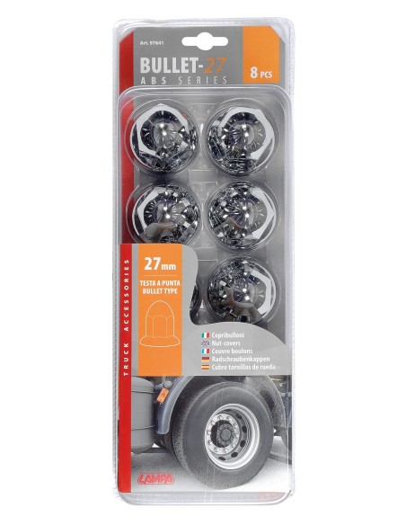 SET 8PZ COPRIBULLONI 27MM LUNGHI
