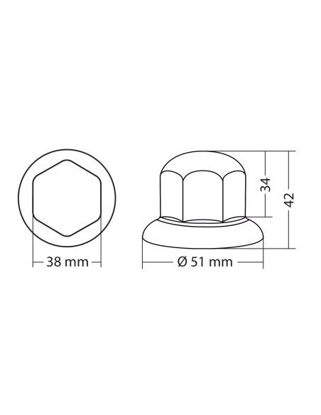 SET 10 PZ.COPRIBULLONI 32MM IN ABS