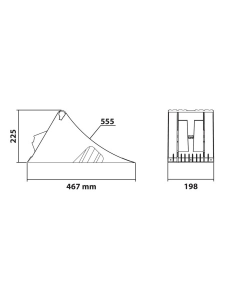 CUNEO FERMA RUOTA IN PLASTICA GIALLA 467X198X225