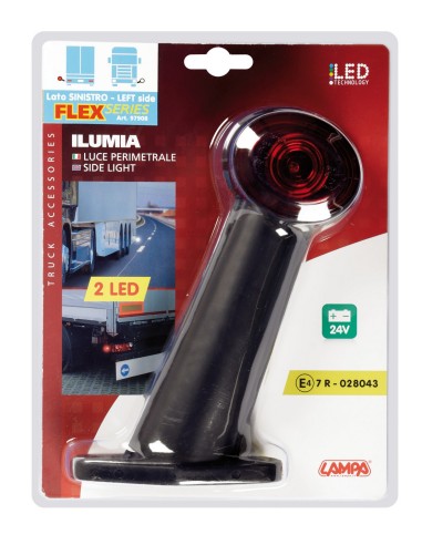 Ilumia, luce ingombro - 2 Led - 24V - 60° - Flex - Sinistra