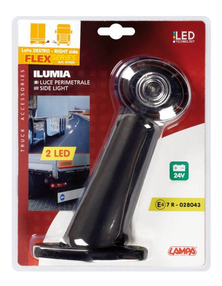 Ilumia, luce ingombro - 2 Led - 24V - 60° - Flex - Destra