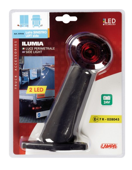 Ilumia, luce ingombro - 2 Led - 24V - 60° - Sinistra