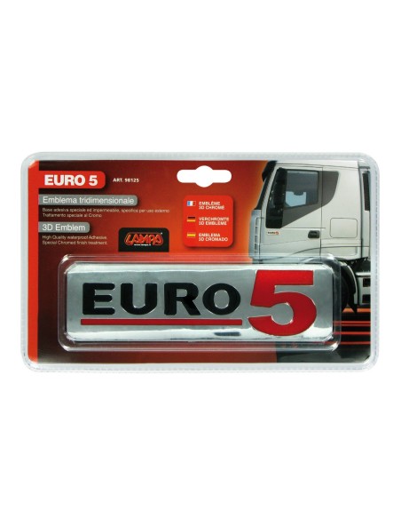 SIGLA-EMBLEMA ADESIVO CROMATO CAMION EURO5 170X50MM 98125 LAMPA