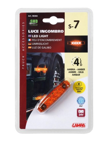 Luce ingombro - 4 Led - 24V - Arancio