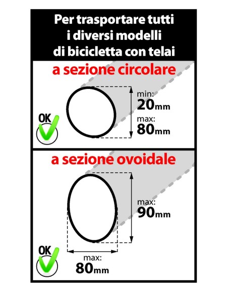 Bike-One, porta bicicletta in acciaio - Nero