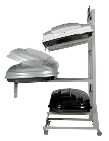 ESPOSITORE X 3 BOX TETTO CON 1 RIPIANO SCORREVOLE N60030 LAMPA