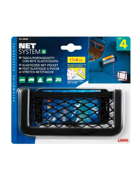 Net-System-4, tasca a rete elasticizzata - 17x8 cm