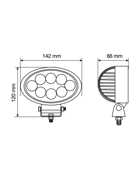 FARO OVALE WL-4 8 LED 24W 10-30V 72312 LAMPA
