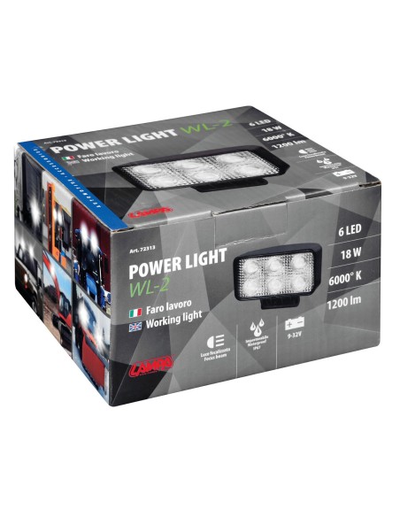 WL-2, faro ausiliario a 6 Led - 12/24V - Bianco