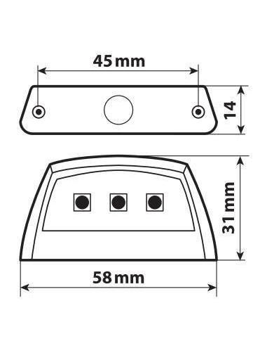 E-ion, luce targa a 3 Led Smd, 12V