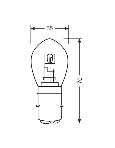 LAMPADINA FILAMENTO S2 BA20D 35/35W 91517 LAMPA