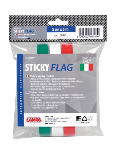 Sticky Flag, striscia tricolore Italia in rotolo - 5x500 cm
