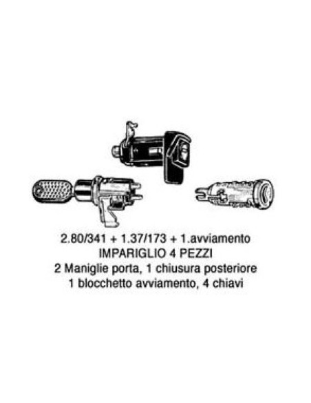 KIT CILINDRETTI PANDA'86 in poi 89 in poi 4 PZ.
