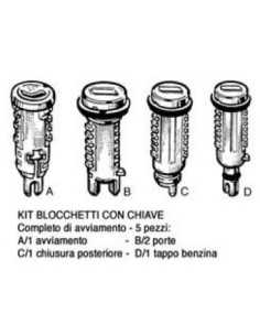 KIT CILINDRETTI UNO'89 in poi 5P.CON CHIAVE 5PZ.