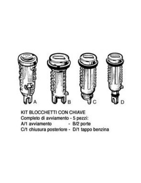KIT CILINDRETTI UNO'89 in poi 5P.CON CHIAVE 5PZ.