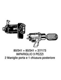 KIT CILINDRETTI PANDA'86 in poi 89 in poi 3 PZ.PORTA-CHIUSURA POSTERIORE