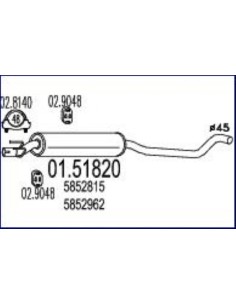 MARMITTA CENTRALE CORSA'93 in poi 1,2-1,4CC. 01.51820 MTS
