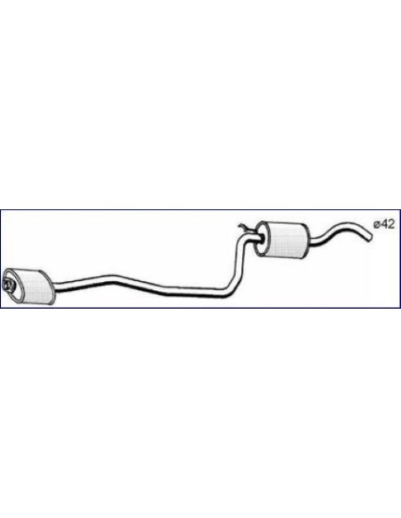 MARMITTA CENTRALE FIESTA'89 in poi 1.4CC. 01.52480 MTS