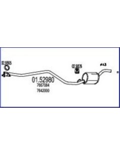 MARMITTA CENTRALE Y10'89 in poi 1.1CC. 01.52980 MTS