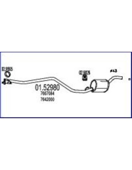 MARMITTA CENTRALE Y10'89 in poi 1.1CC. 01.52980 MTS