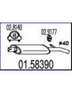 MARMITTA CENTRALE LANCIA Y'96 in poi  01.58390 MTS