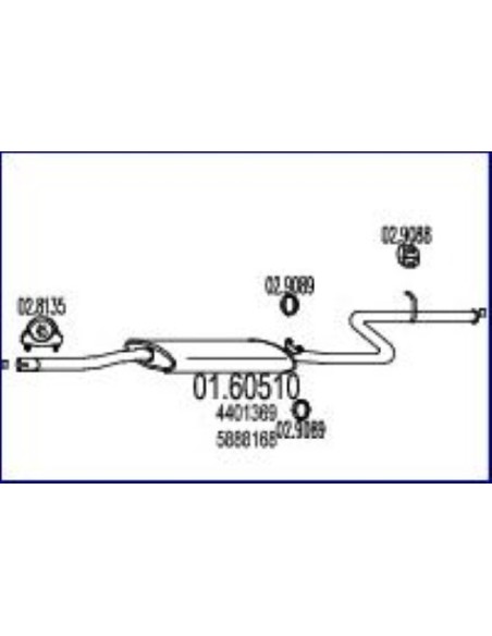MARMITTA TERM.RITMO 1.0/1.1/1.3CC. 01.60510 MTS