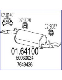 MARMITTA TERM.Y10'92 in poi 1.1 KAT 01.64100 MTS