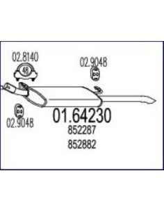MARMITTA TERM.VECTRA'88 in poi 1.4/1.6CC. 01.64230 MTS