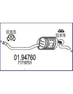 MARMITTA TERM.LANCIA Y'96 in poi KAT 1.1/1.2CC. 01.94760 MTS