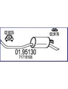 MARMITTA TERMINALE PUNTO 55'93 in poi  01.95130 MTS