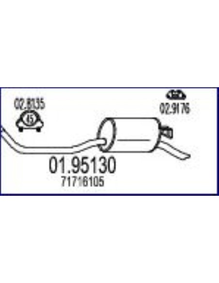 MARMITTA TERMINALE PUNTO 55'93 in poi  01.95130 MTS