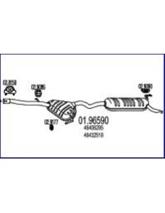 GR.MARMITTA TERM/MARMITTA CENTRALE BRAVO/A'95 in poi 1.4CC.12V. 01.96590 MTS