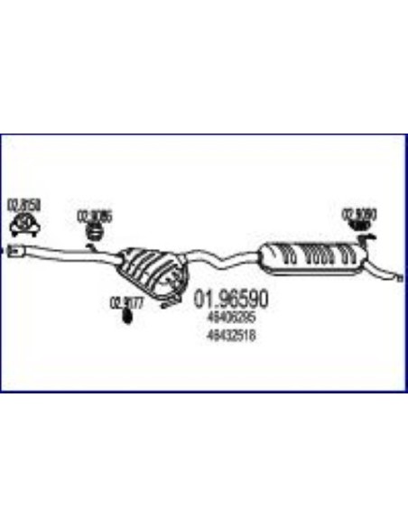 GR.MARMITTA TERM/MARMITTA CENTRALE BRAVO/A'95 in poi 1.4CC.12V. 01.96590 MTS