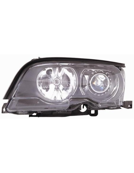 FARO FANALE PROIETTORE ANTERIORE BMW SERIE 3 E46 COUPE' XENON C/MOTORE ELETT. DX (CORNICE NERA)DEPO 10099