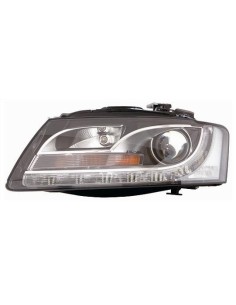 FARO FANALE PROIETTORE ANTERIORE AUDI A5 COUPE'2007' XENON C/MOTORE PARAB. NERA MOD. VALEO A LED DX DEPO 10329