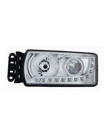 FARO FANALE PROIETTORE ANTERIORE IVECO STRALIS 2013 in poi  C/LUCE DIURNA A LED REG. MANUALE DX DEPO 10389