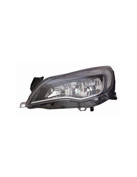 FARO FANALE PROIETTORE ANTERIORE OPEL ASTRA J 2013 PARAB. NERA C/BORDO CROMATO C/MOTORE E LUCE DIURNA DX DEPO 10514