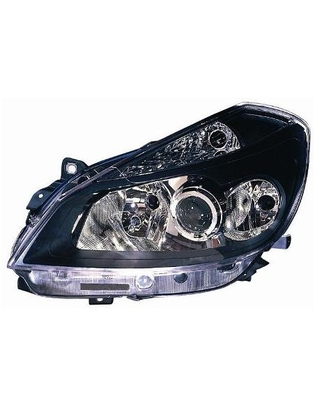 FARO FANALE PROIETTORE ANTERIORE RENAULT CLIO 2005 C/LENTIC. PARAB. NERA DX DEPO 23300