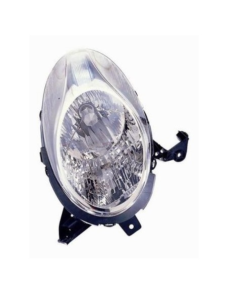 FARO FANALE PROIETTORE ANTERIORE NISSAN MICRA 2007 PARAB. CROMATA E BORDO SUPERIORE NERO DX DEPO 27960
