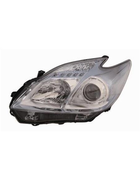 FARO FANALE PROIETTORE ANTERIORE TOYOTA PRIUS 2009 PARAB. CROMATA C/CORNICE INFERIORE AZZURRA DX DEPO 28620