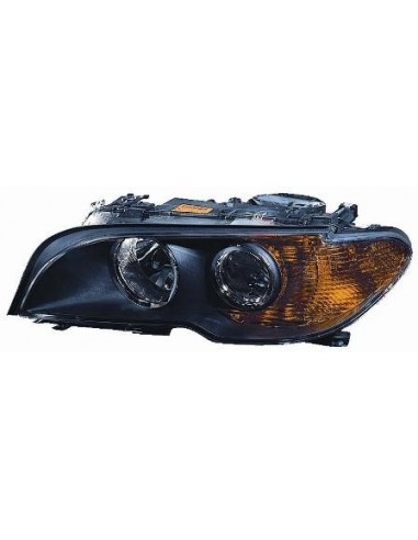 FARO FANALE PROIETTORE ANTERIORE BMW SERIE 3 E46 COUPE' 2003 PARAB. NERA INDIC. GIALLO DX DEPO 38320