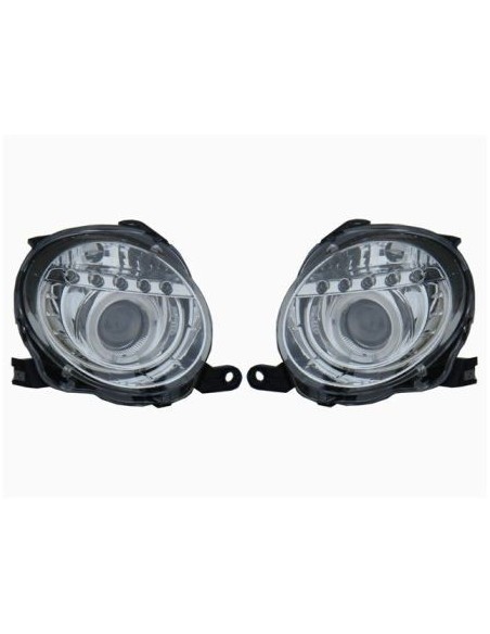 KIT PROIETTORE FIAT 500 2007 SUPERIORE C/LENTICOARE A LED DX DEPO MK.FT.11