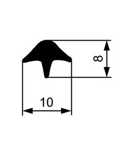 PROFILO PER GUARNIZIONE CRIST.11,5X9,5 25 MT. 621707211Q SICCOM
