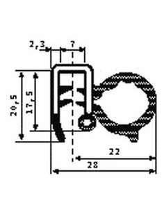 GUARNIZIONE PORTA REGATA ROT.25 MT. 80002009 SICCOM