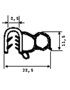 TRAFILATO PSL VANO PORTA -IN ROTOLI VW GOLF 827564115B SICCOM