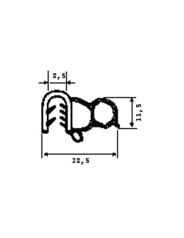 TRAFILATO PSL VANO PORTA -IN ROTOLI VW GOLF 827564115B SICCOM