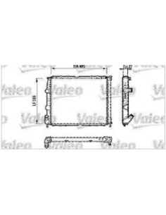 RADIATORE MOTORE KANGOO'97 in poi 1.2 A/C. MISURE: H.395 X L.480 X S.27 732387 VALEO