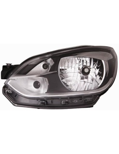 FARO FANALE PROIETTORE ANTERIORE VOLKSWAGEN UP 2011 RARAB. NERA BORDO CROMATO DX DEPO 10093