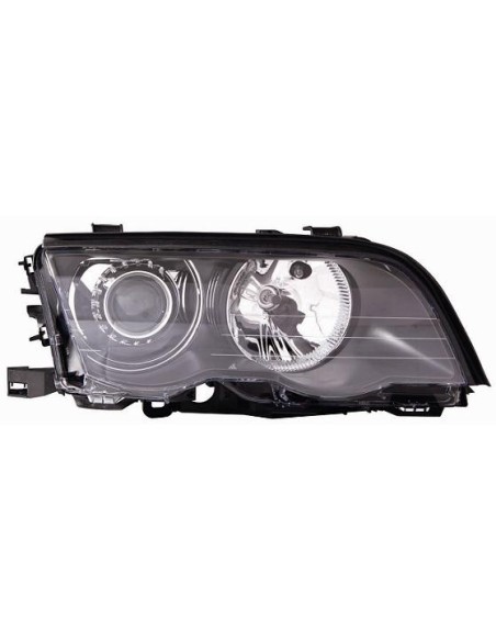 FARO FANALE PROIETTORE ANTERIORE BMW SERIE 3 E46XENON C/MOTORE ELETT. DX (CORNICE NERA)DEPO 10097